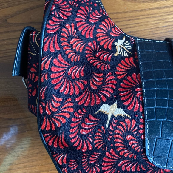 PINEDA COVALIN Vintage Otomi Hobo bag Silk&Leather with stainless steel hardware - Picture 6 of 16